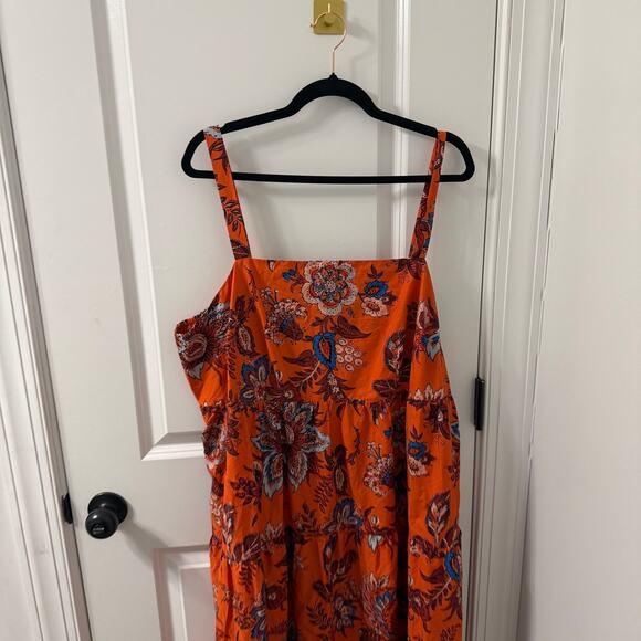 Rhode x Target 2X leafy floral print tiered midi dress - Picture 5 of 8